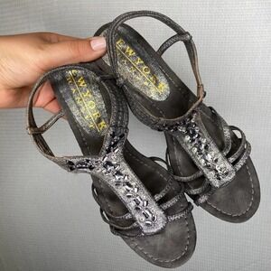 New York transit |‎ Silver sparkl Heels Strappy 8